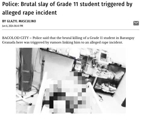 Police: Brutal slay of Grade 11 student triggered by alleged rape incident.